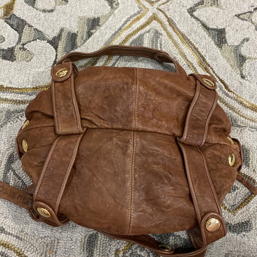 💕 Gustto Baca vintage brown Italian soft leather large satchel $690 💕 - Picture 10 of 16
